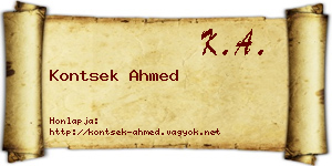 Kontsek Ahmed névjegykártya